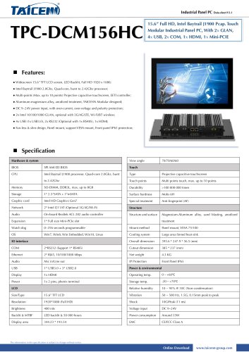 TAICENN/Panel PC/TPC-DCM156HC