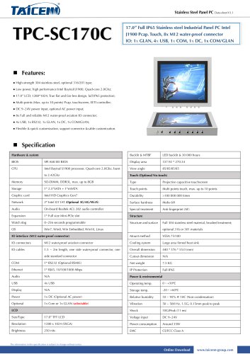 TAICENN/Panel PC/TPC-SC170C