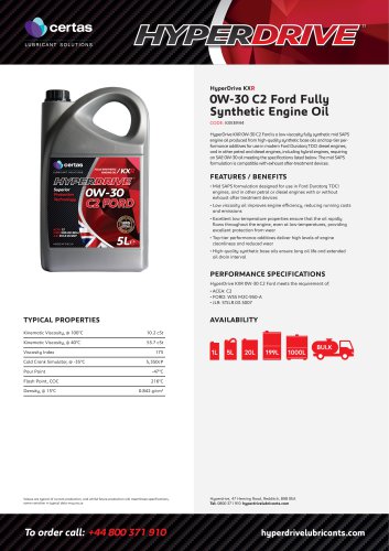 0W-30 C2 Ford Fully Synthetic Engine Oil