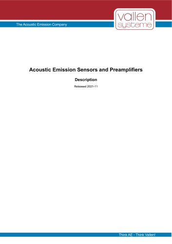 Acoustic Emission Sensors and Preamplifiers