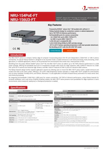 Datasheet: NRU-150-FT NRU-154PoE-FT