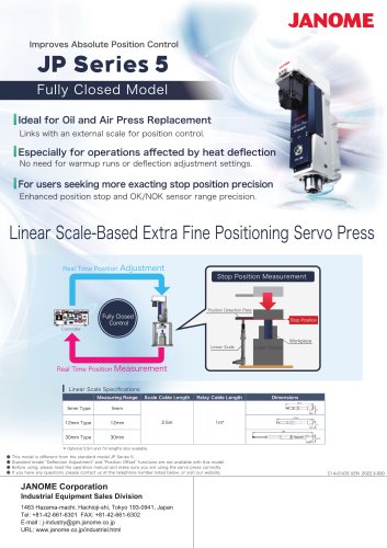 JP Series 5 Servo Press Fully Closed Model