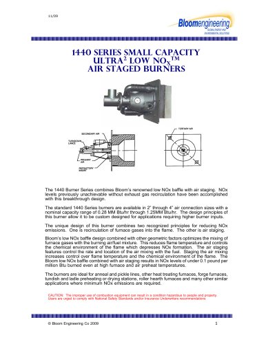 1440 series small capacity Ultra2 low nox TM air staged burners