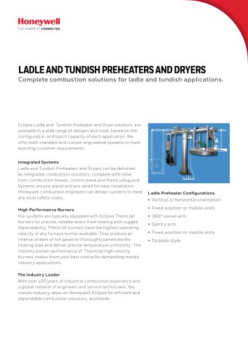 LADLE AND TUNDISH PREHEATERS AND DRYERS