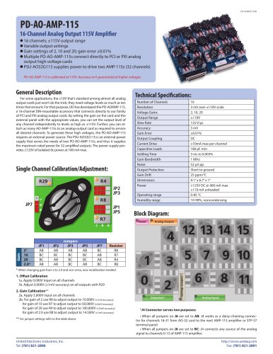 16-channel analog output 115V amplifier