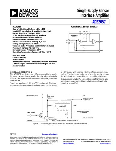 Single-Supply Sensor Interface Amplifier