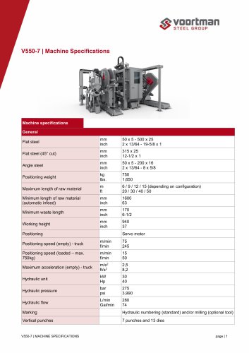 V550-7 - Machine Specifications