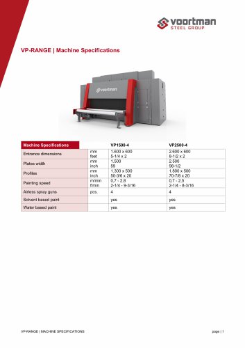 VP-Range - Machine Specifications