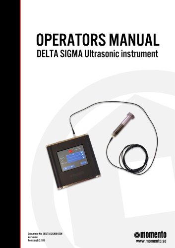 OPERATORS MANUAL DELTA SIGMA Ultrasonic instrument