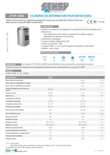 3115F-12390 : CYLINDRES DE DÉFORMATION POUR BÉTON DURCI