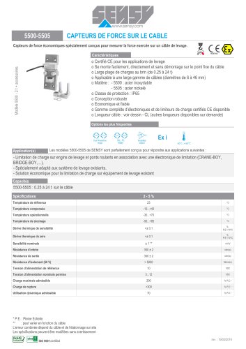 5500-5505 : CAPTEURS DE FORCE SUR LE CABLE