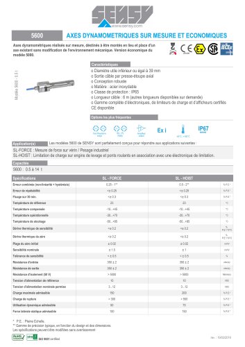 5600 : AXES DYNAMOMÉTRIQUES SUR MESURE ET ECONOMIQUES