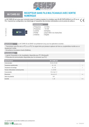 WI-T24RE-SO : RECEPTEUR SANS MULTICANAUX AVEC SORTIE NUMRERIQUE