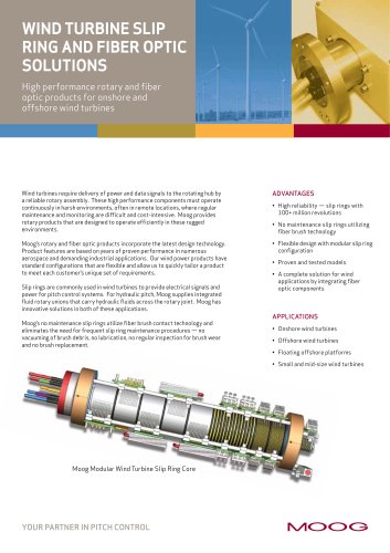 WIND TURBINE SLIP RING AND FIBER OPTIC SOLUTION