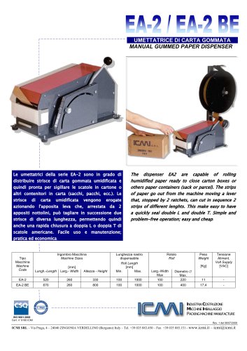 EA-2/EA-2 BE -  MANUAL GUMMED PAPER DISPENSER