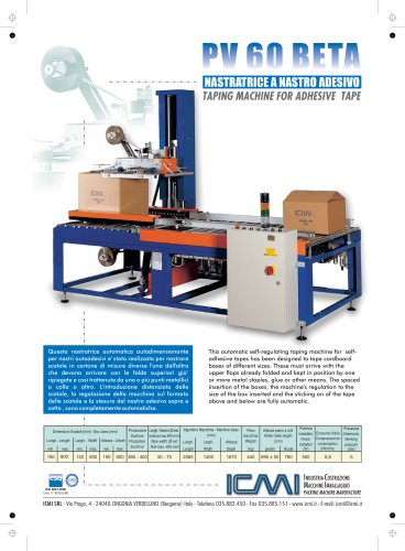 ICMI's taping machines for self-adhesive tape PV 60