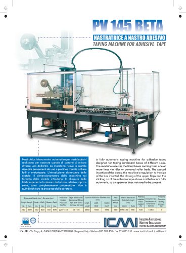 ICMI's taping machines for self-adhesive tape PV145