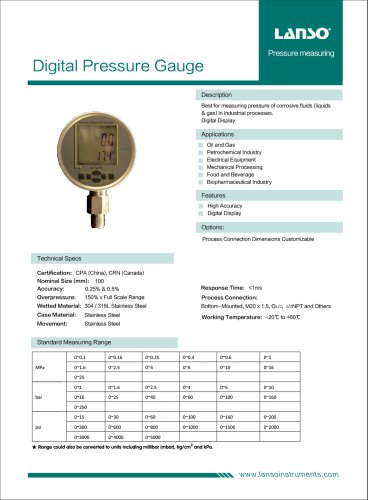 Digital pressure gauge