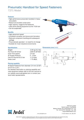 Pneumatic Handtool for Speed Fasteners 7271 Model