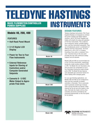 Model 40, 200, & 400 Power Supplies