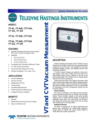 VT & CVT Vacuum Meter / Controller Series