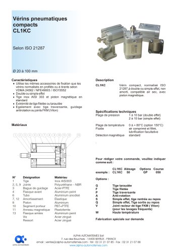 Vérins pneumatiques compacts CL1