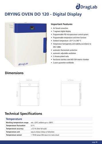 DRYING OVEN DO 120 - Digital Display