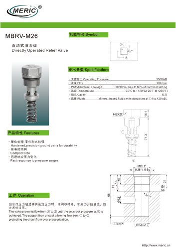 Direct-operated relief valve MBRV-M26