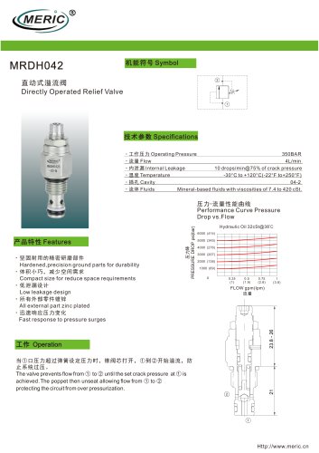 Direct-operated relief valve MRDH042 series