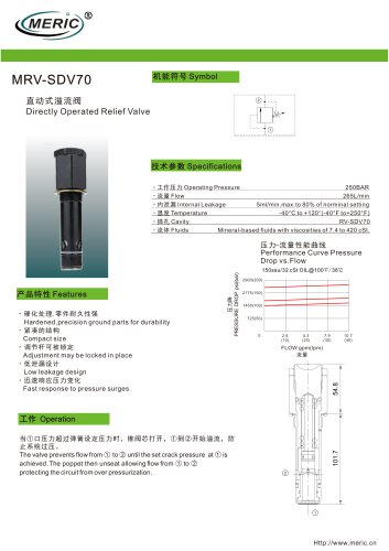 Direct-operated relief valve MRV-SDV70 series