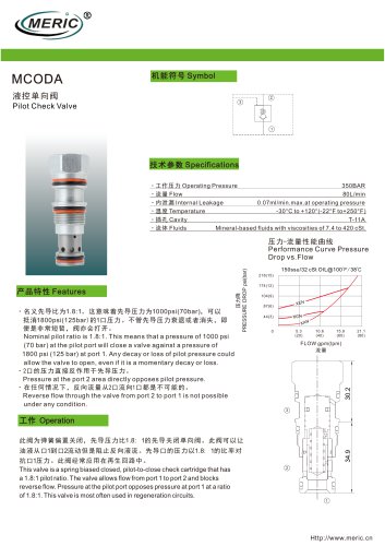 Pilot-operated check valve MCODA series