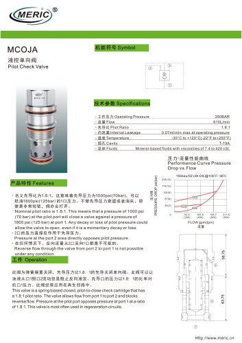 Pilote-operated check valve MCOJA series