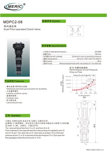 Poppet check valve MDPC2-08