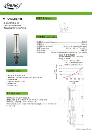 Poppet hydraulic directional control valve MPVRM3-10