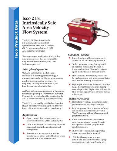  2151P Intrinsically Safe, Permanent Flow System