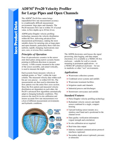 ADFM Pro20 Large Pipe Velocity Profiler