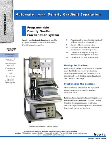 Programmable  Density Gradient  Fractionation System