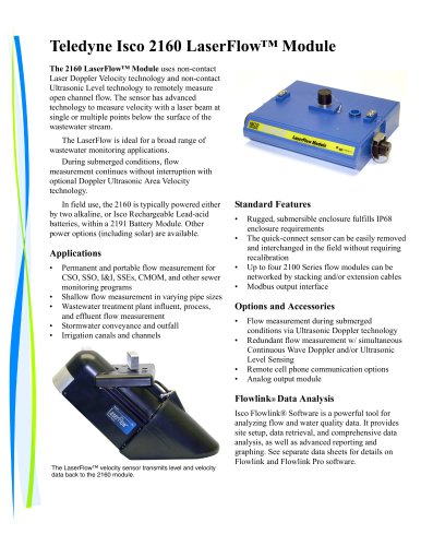 Teledyne Isco 2160 LaserFlow™ Module