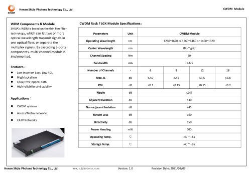 CWDM Rack / LGX Module