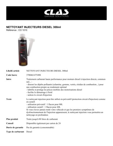 NETTOYANT INJECTEURS DIESEL 300ml