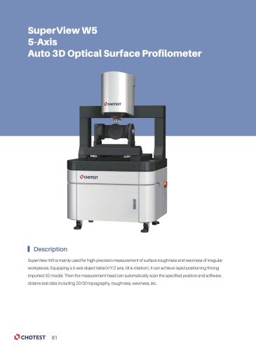 SuperView W5 5-Axis Auto 3D Optical Surfae Profilometer