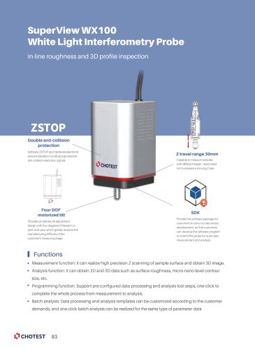 White Light Interferometry Probe SuperView WX100