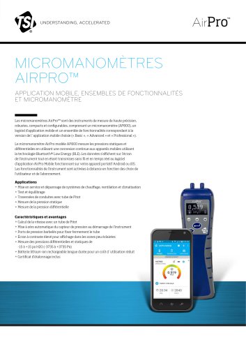 AirPro® AP800 Fiches Techniques