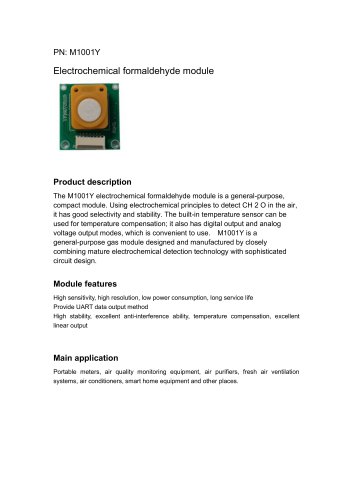 Electrochemical formaldehyde gas sensor