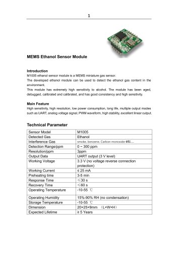 ethanol gas sensor