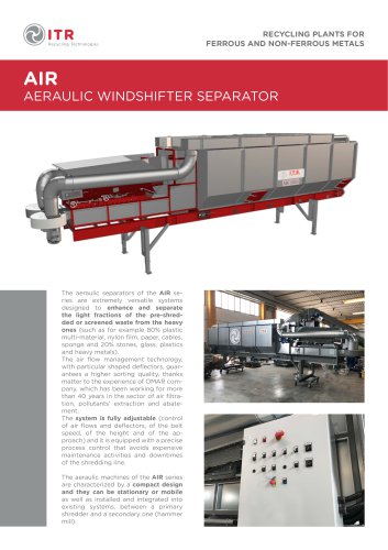 AIR AERAULIC WINDSHIFTER SEPARATOR (Light/Heavy Materials)