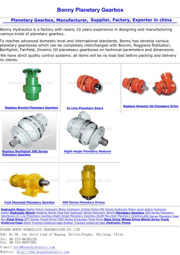 Bonny Planetary Gearbox