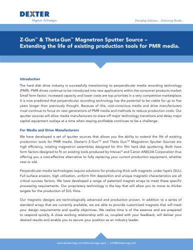 Dexter Z-Gun and T-Gun Sputtering Magnetrons