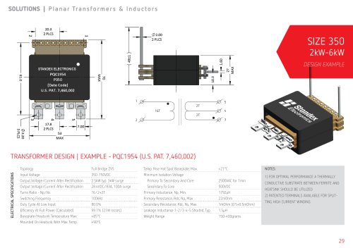 2kW-6kW Planar Transformers | Size 350