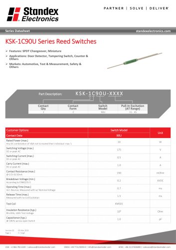 KSK-1C90U Series Reed Switches